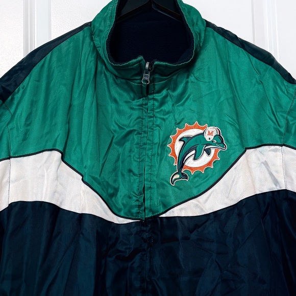 Miami Dolphins Reversible Jacket XXL NFL Embroidered 90s -100% Proceeds Donated - Picture 13 of 16